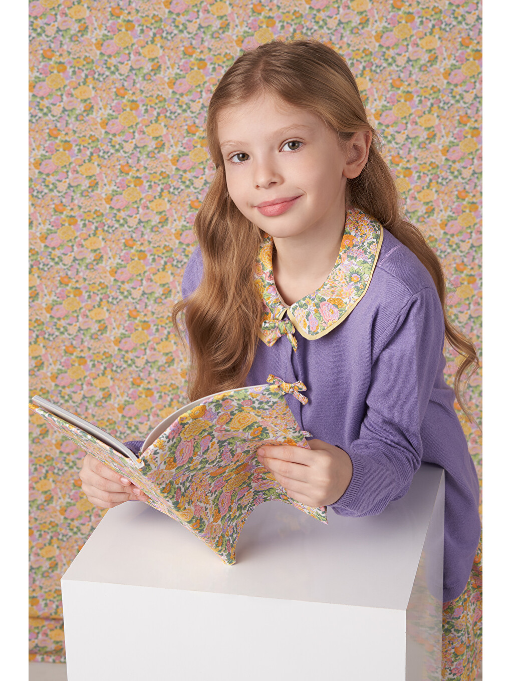 Lila Liberty Kumaş Kız Çocuk Triko Hırka-3