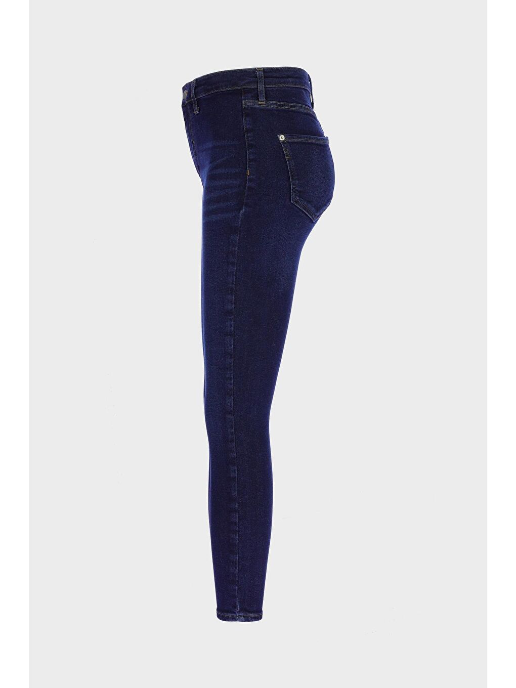 CROSS JEANS Koyu Mavi Judy Koyu Mavi Yüksek Bel Patı Fermuarlı Skinny Fit Jean Pantolon C 4521-229 - 3