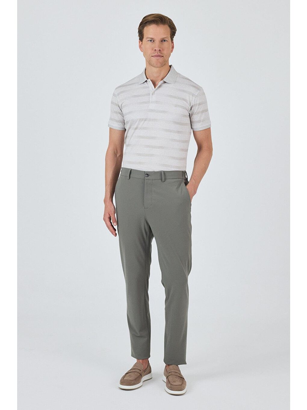 Koyu Yeşil Esnek Yandan Cepli Casual Slim Fit Jogger Pantolon 1003250162-1