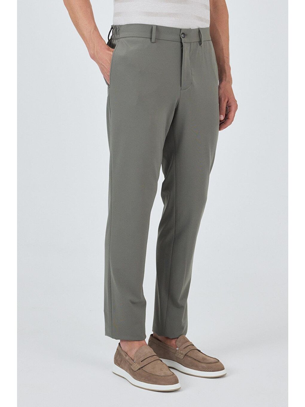 Koyu Yeşil Esnek Yandan Cepli Casual Slim Fit Jogger Pantolon 1003250162-2