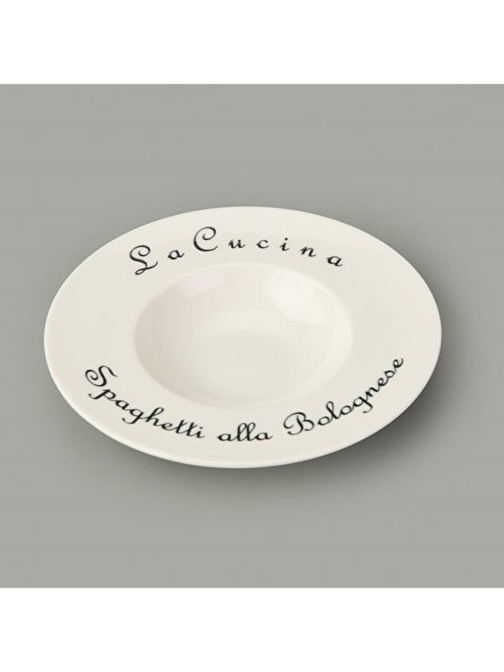 Kitchen La Luciana Porselen Makarna Tabağı - Siyah / Krem - 26 cm