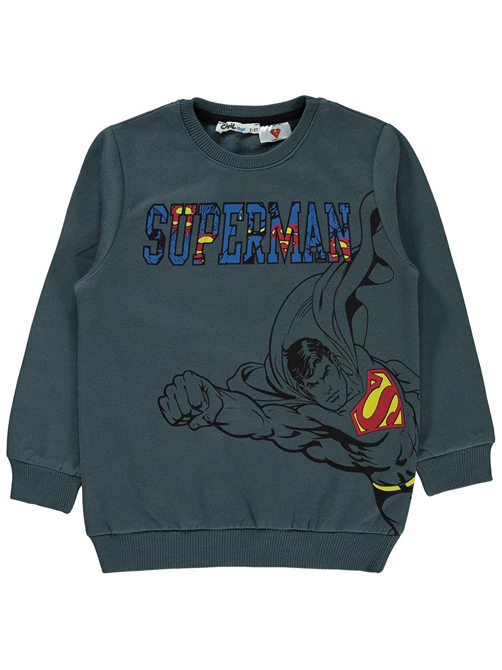 Civil Antrasit Superman Erkek Çocuk Sweatshirt 2-5 Yaş Antrasit