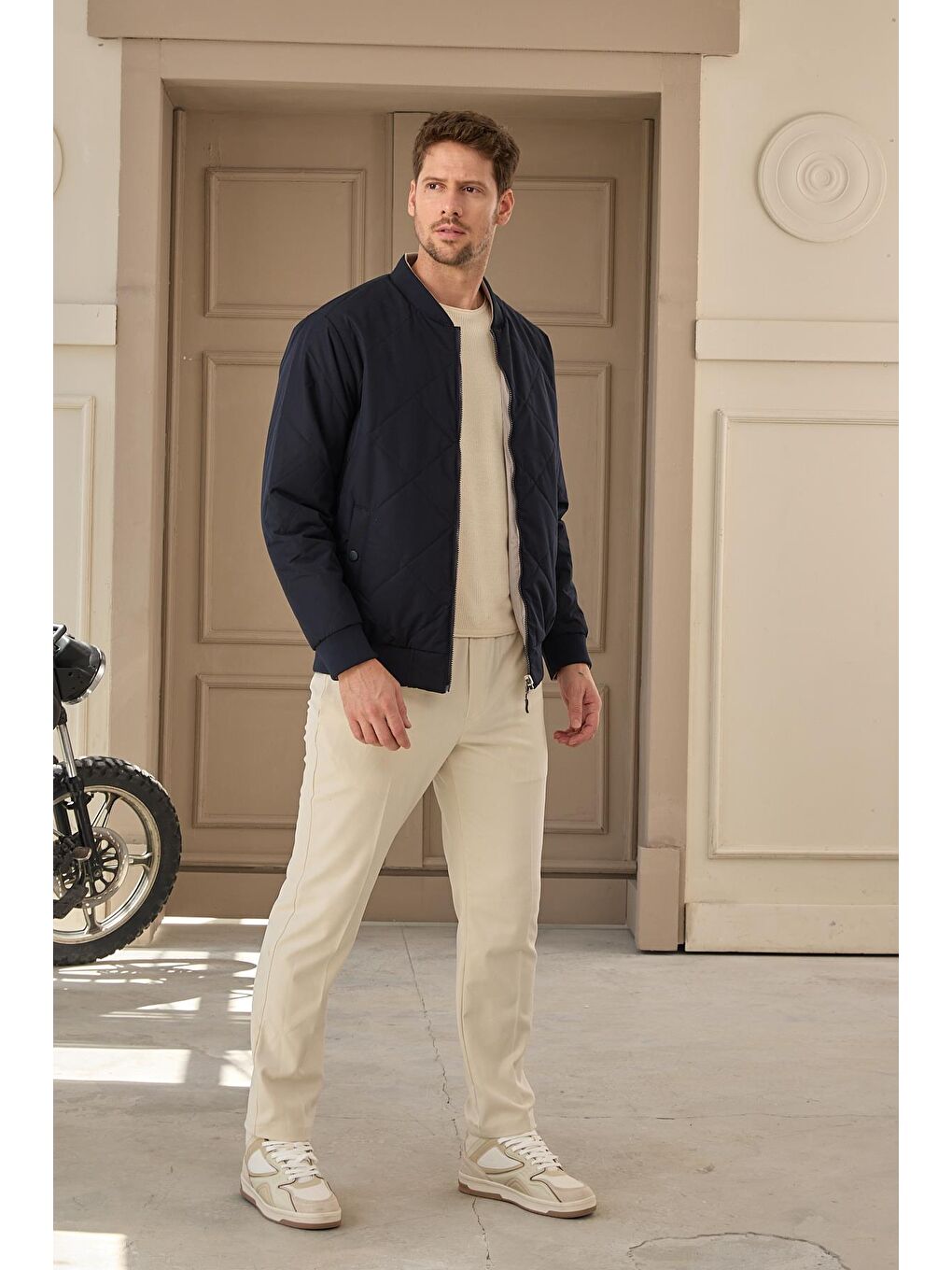 Lacivert Unisex Çift Taraflı Giyilebilir Regular-fit Kalıp Su Geçirmez Mont-2