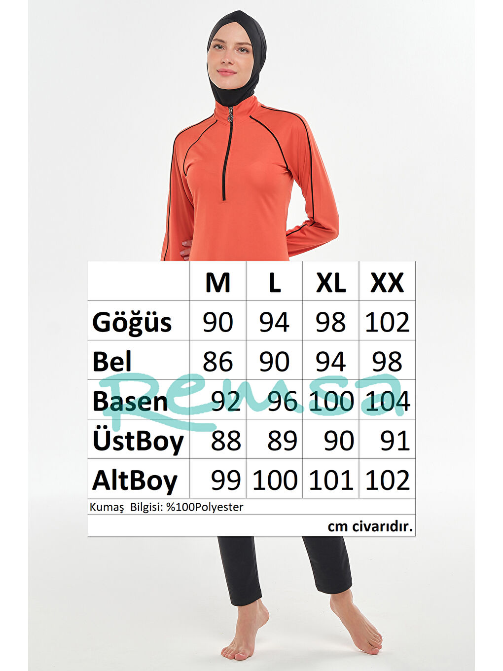 Kahverengi Reglan Kol Elastanlı Tam Kapalı Tesettür Mayo 3129 Tarçın-3