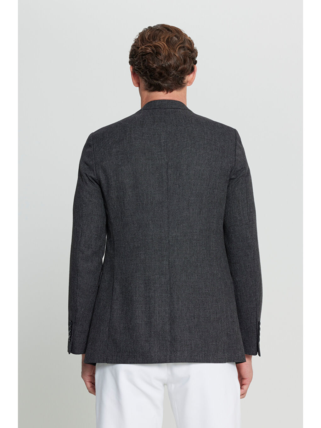 Erkek Siyah Keten Regular Fit Normal Kesim Mono Yaka  Kapak Cepli Armürlü Blazer Ceket-5