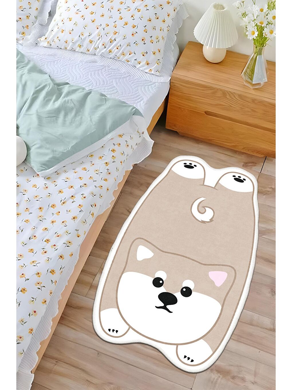 Ekru Özel Tasarım, Yıkanabilir, Kaymaz Tabanlı, Hayvan Figürlu Çocuk Oda Halısı WOOBTNY0677 120 x 180-3