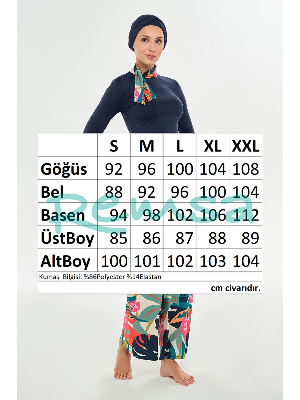 Bol Paça Elastanlı Tam Kapalı Tesettür Mayo 2114 Koyu Lacivert-3