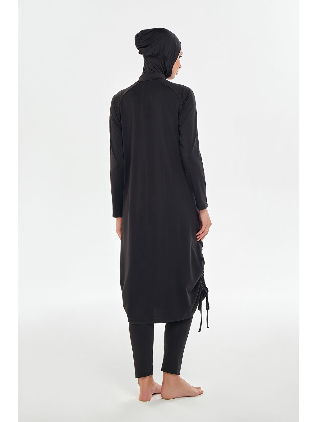 Uzun Tam Boy Tam Kapalı Tesettür Mayo 2116 Siyah-4