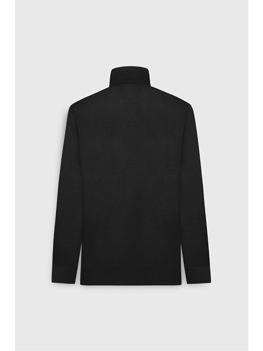 Erkek Siyah Yünlü Sıcak Tutan Standart Fit Normal Kesim Tam Balıkçı Yaka Triko Kazak-9