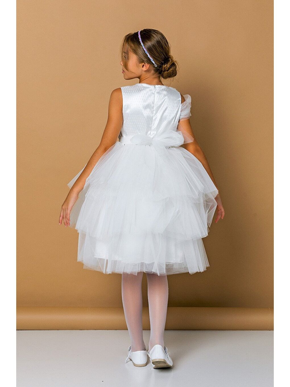 Ekru Kız Çocuk Abiye-1