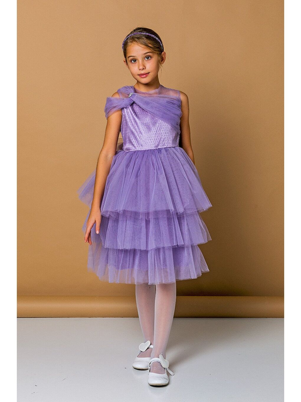 Lila Kız Çocuk Abiye