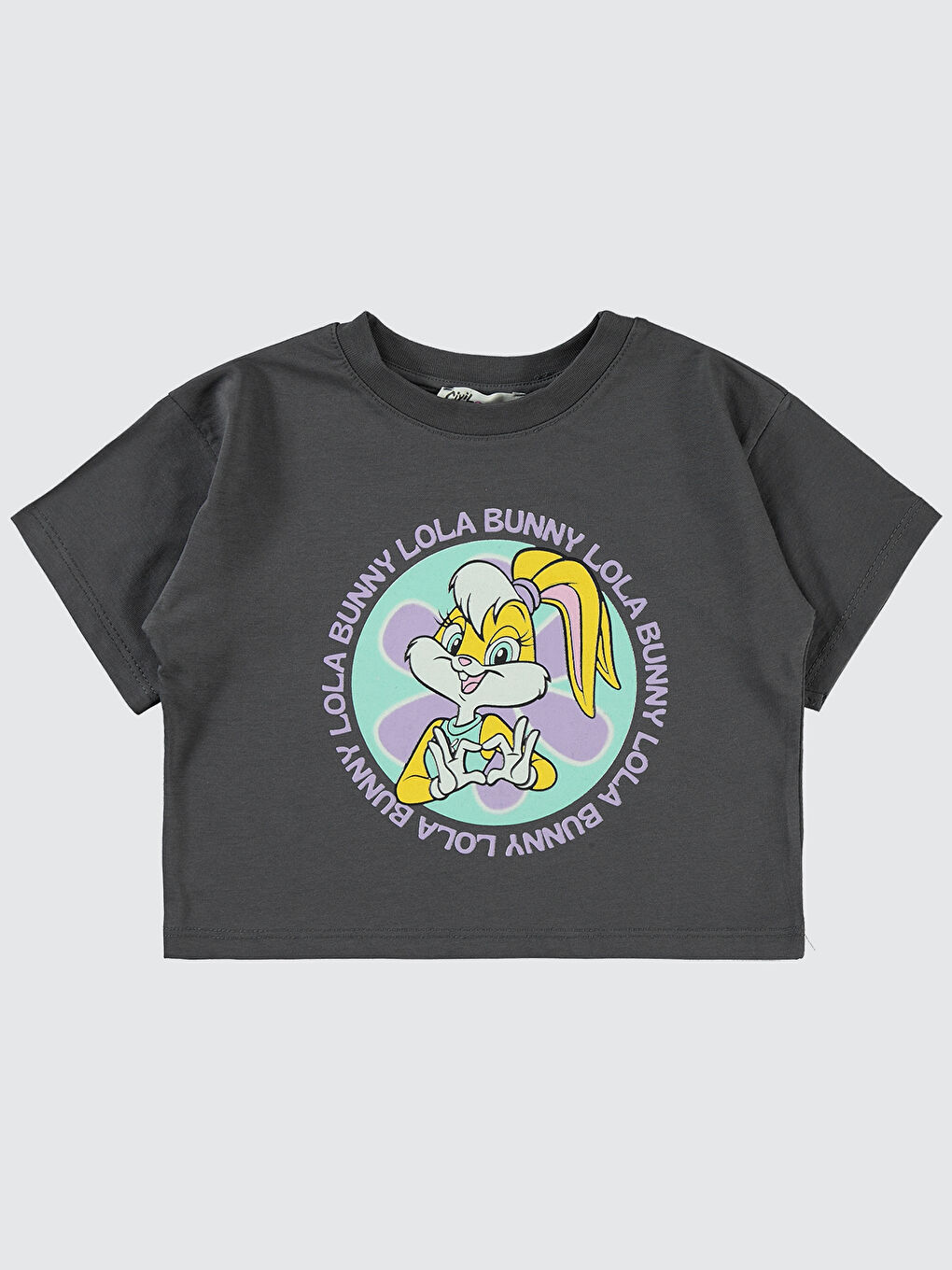 Gri Lola Bunny Kız Çocuk Tişört 2-5 Yaş Füme