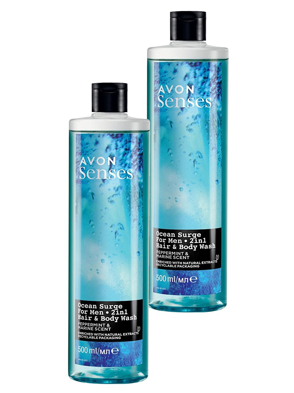 AVON Senses Ocean Surge Nane ve Deniz Kokulu Saç ve Vücut için Erkek Duş Jeli 500 Ml. İkili Set