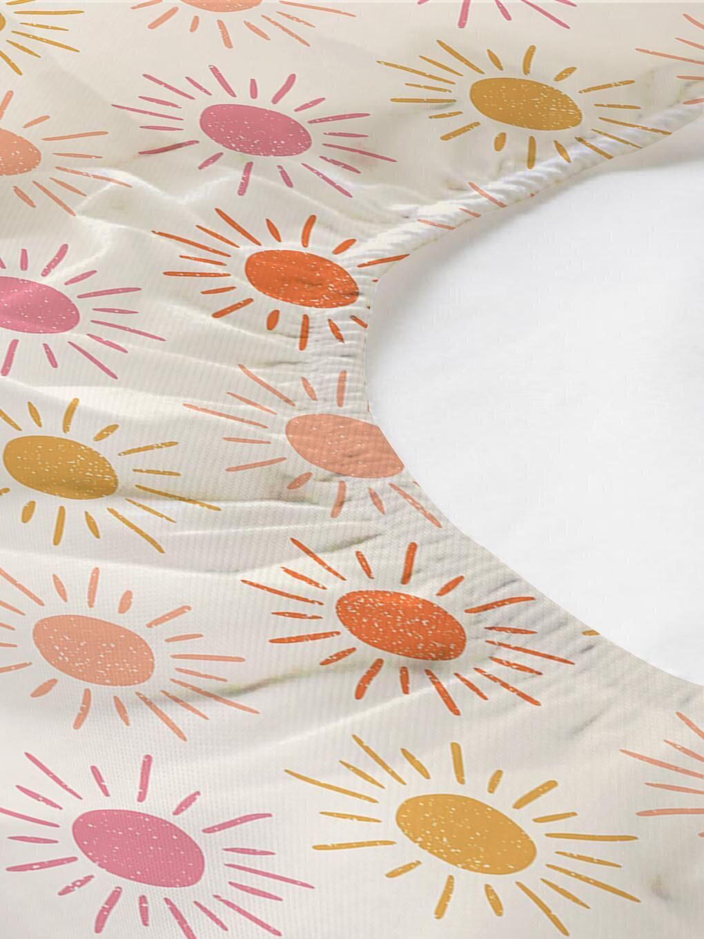 Karışık Güneş Desenli Baskılı Tek Kişilik Lastikli Çarşaf Seti-1