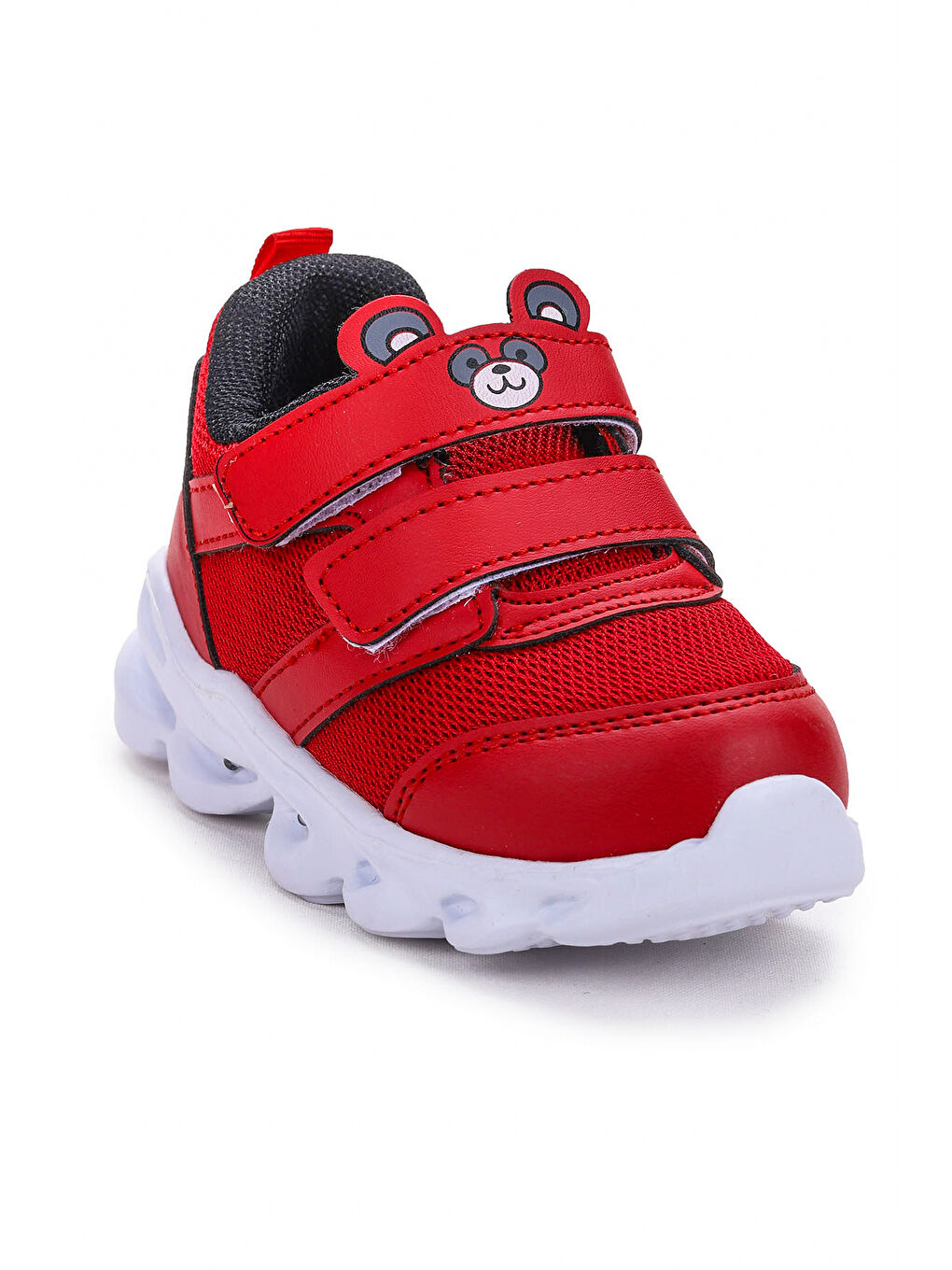 Kırmızı Caty Işıklı Cırtlı Kız/Erkek Çocuk Spor Ayakkabı-5