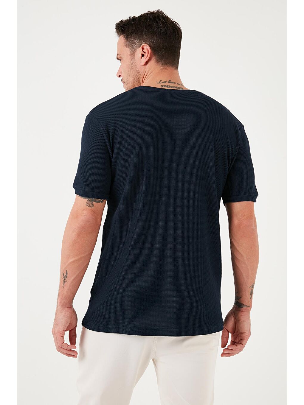 Buratti İndigo Pamuklu Bisiklet Yaka Regular Fit Basic T Shirt 5902759 - 4