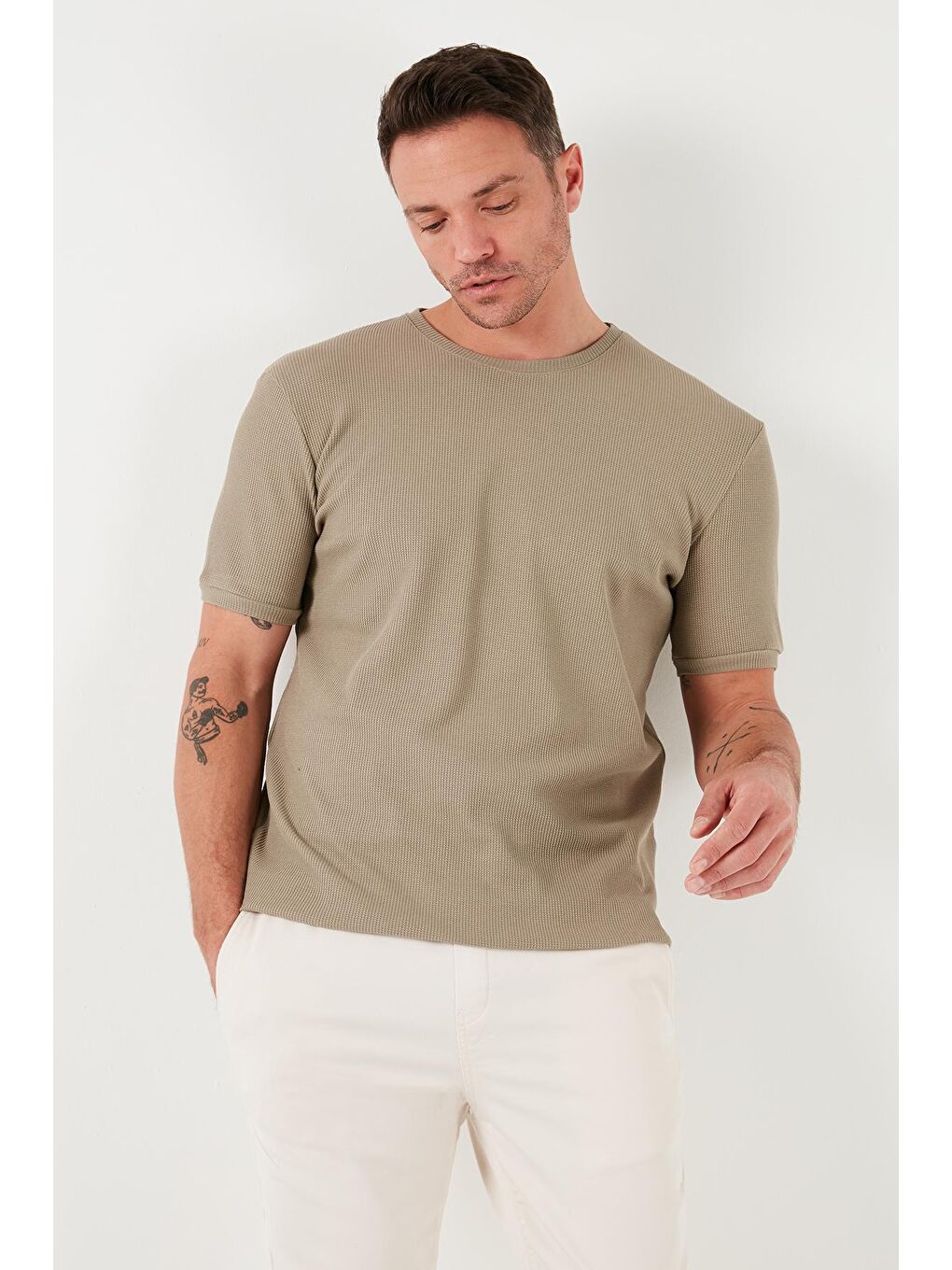 Buratti Vizon Pamuklu Bisiklet Yaka Regular Fit Basic T Shirt 5902759 - 1