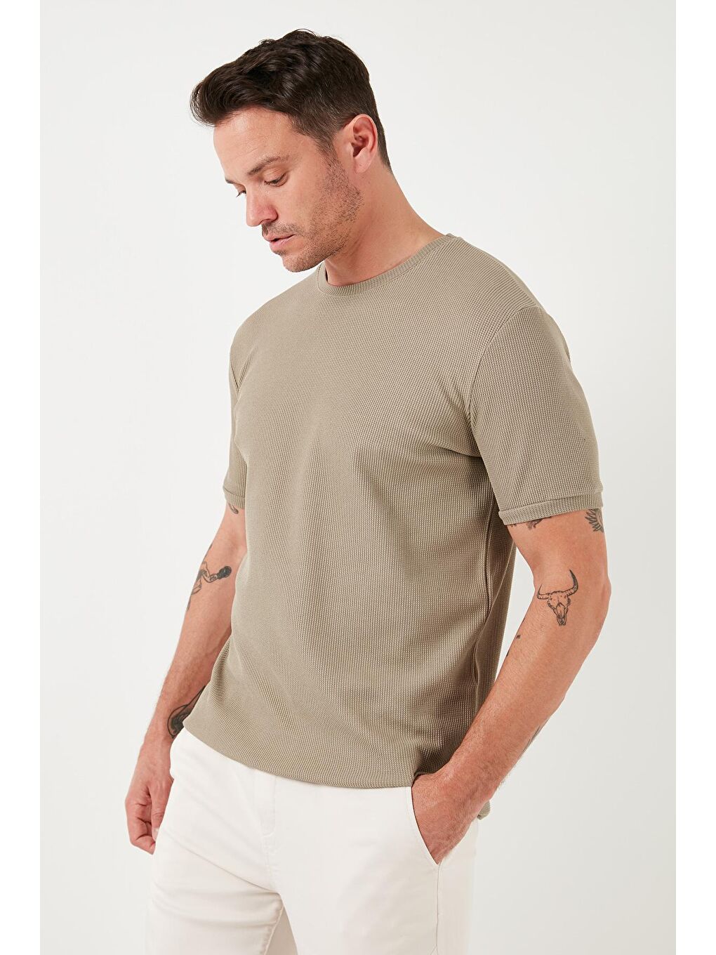 Buratti Vizon Pamuklu Bisiklet Yaka Regular Fit Basic T Shirt 5902759 - 2