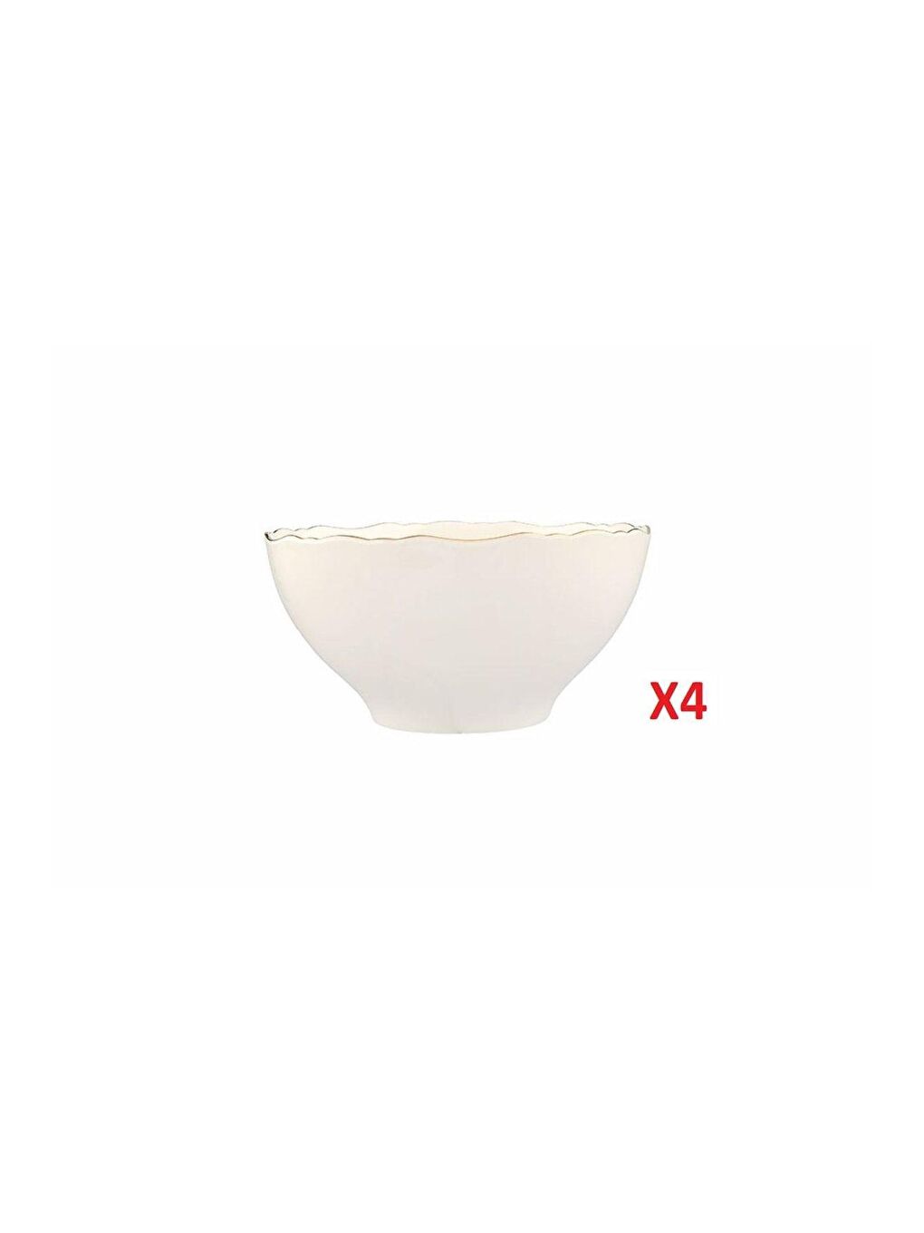 PORLAND Beyaz-Renklibaskı Altın Yaldız Kase 22cm 4'lü 04ALM007411