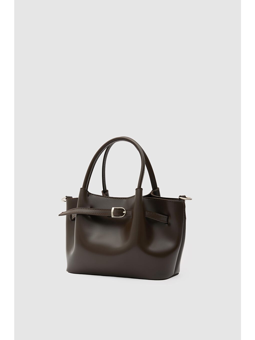 Kahverengi Polka Kemerli El Ve Çapraz Çanta Kahve-2