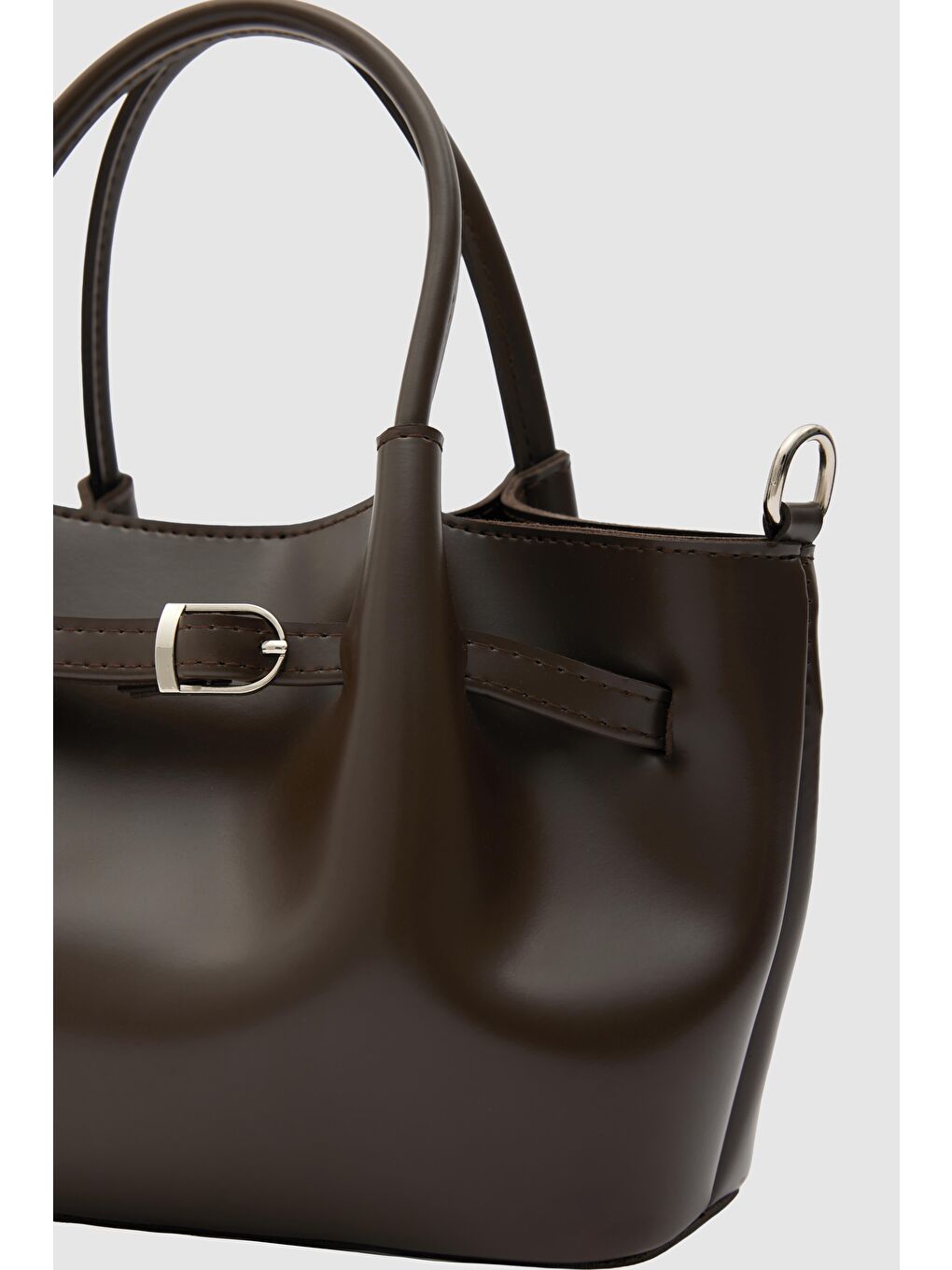 Kahverengi Polka Kemerli El Ve Çapraz Çanta Kahve-3