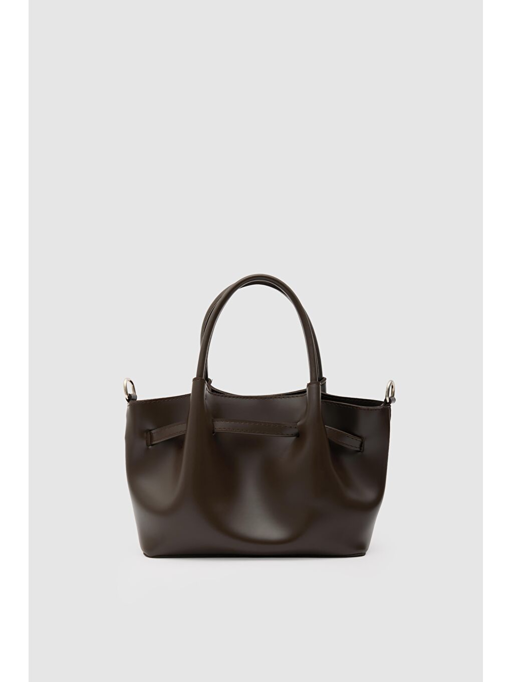 Kahverengi Polka Kemerli El Ve Çapraz Çanta Kahve-4