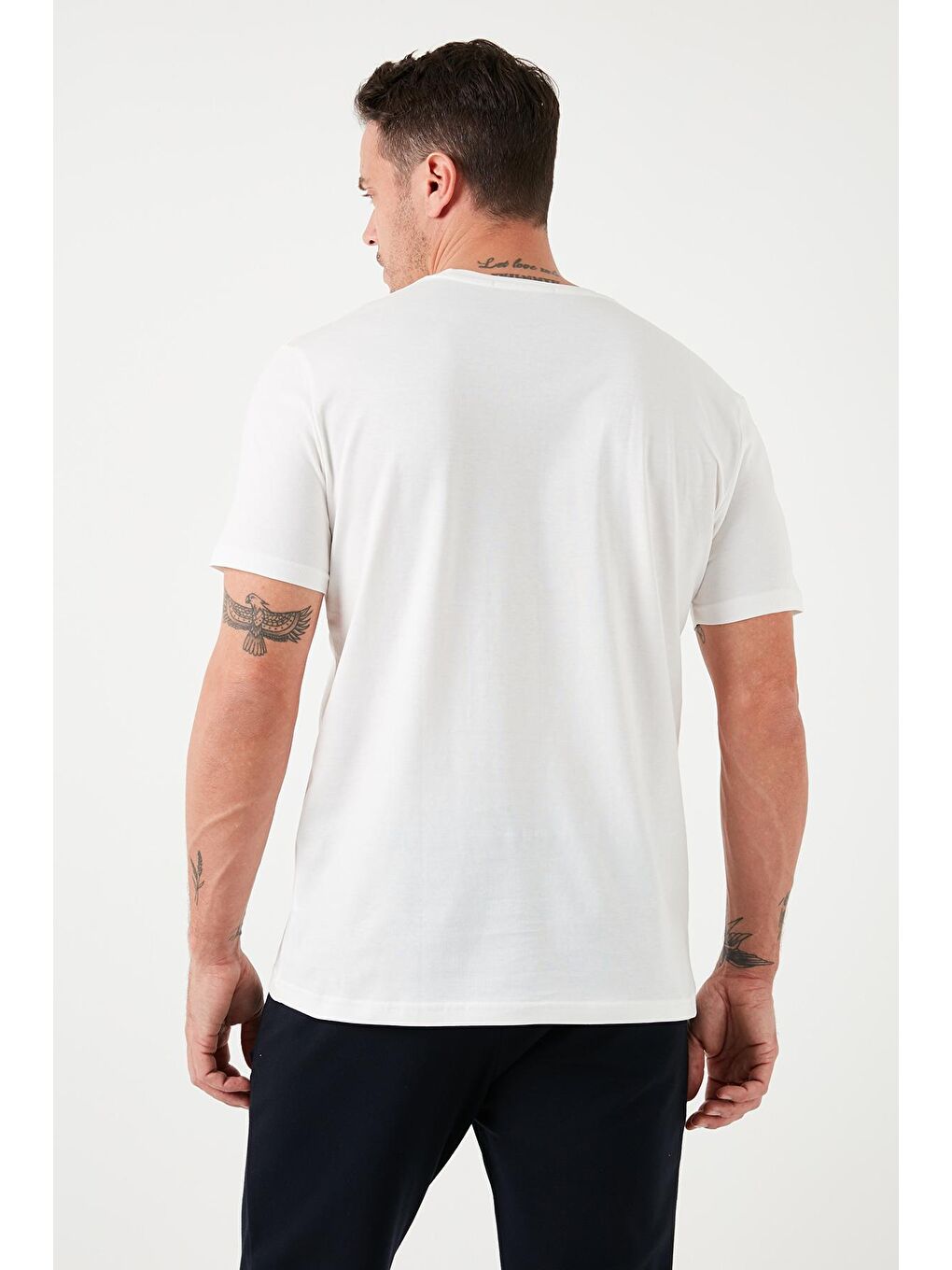 Buratti Ekru Baskılı Pamuklu Bisiklet Yaka Slim Fit T Shirt 646R8080 - 4