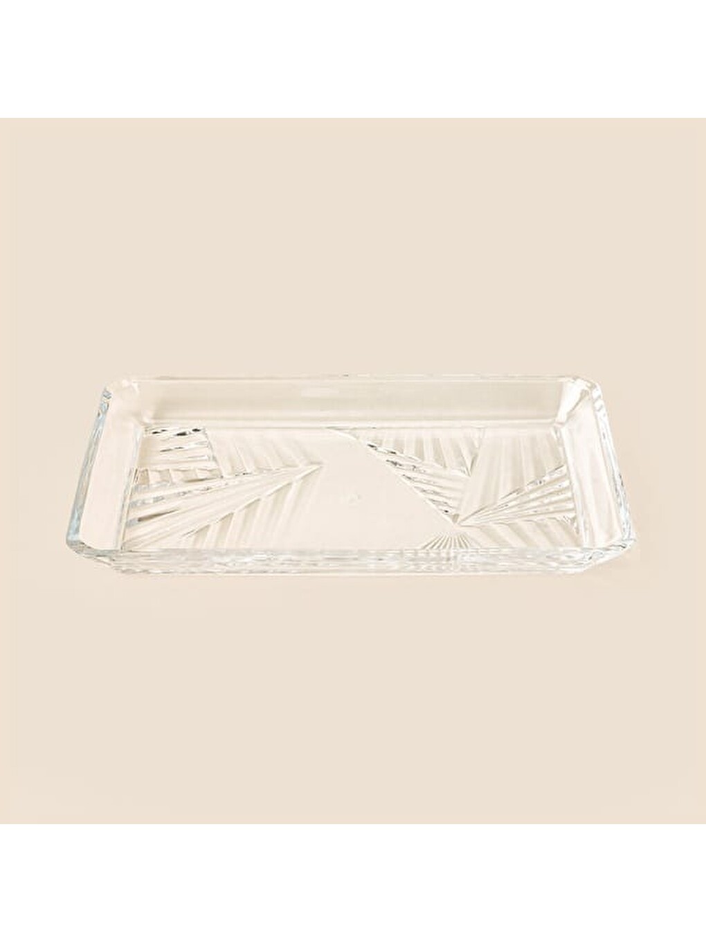 Renksiz Madlen Servis Tabağı - Şeffaf - 27x16 cm