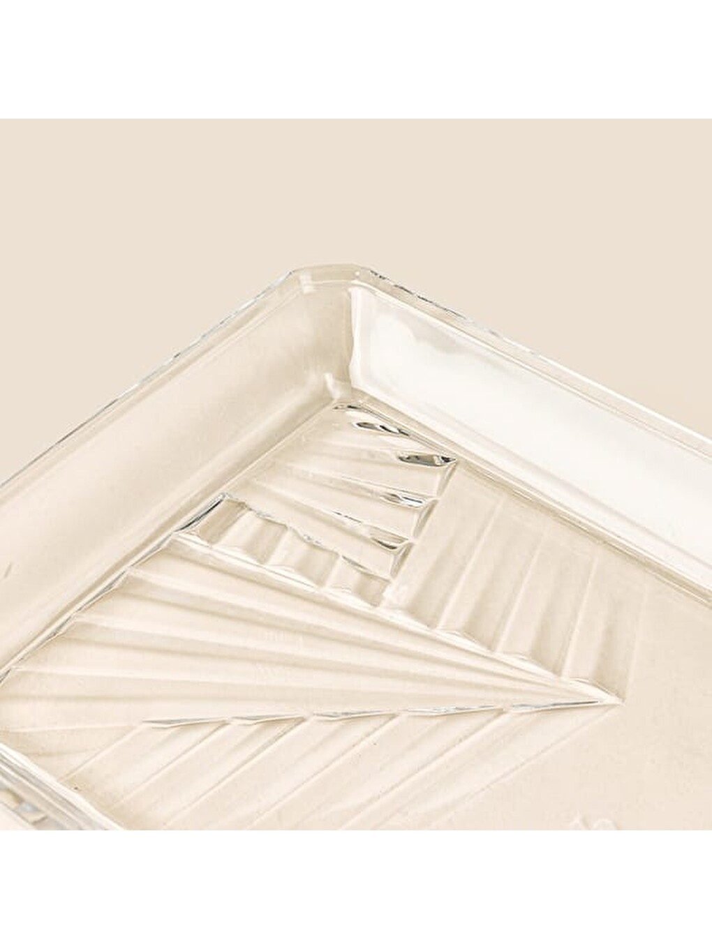 Renksiz Madlen Servis Tabağı - Şeffaf - 27x16 cm-1