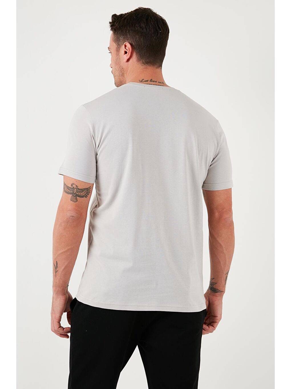 Buratti Gri Baskılı Pamuklu Bisiklet Yaka Slim Fit T Shirt 646R8080 - 4