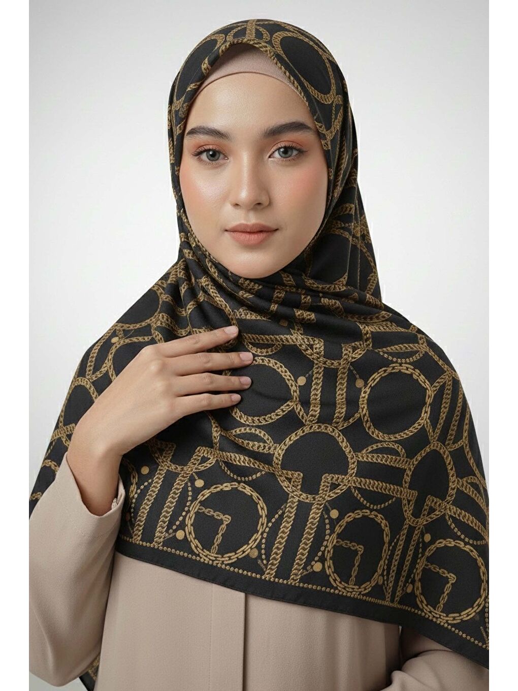 Chain Dream Serisi Pamuk Şal Siyah - 28112-SIYAH-1