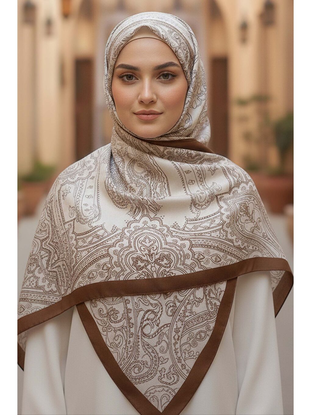 Kahverengi Otantic Ethnic Serisi Pamuk Şal Kahve - 28109-KAHVE-1