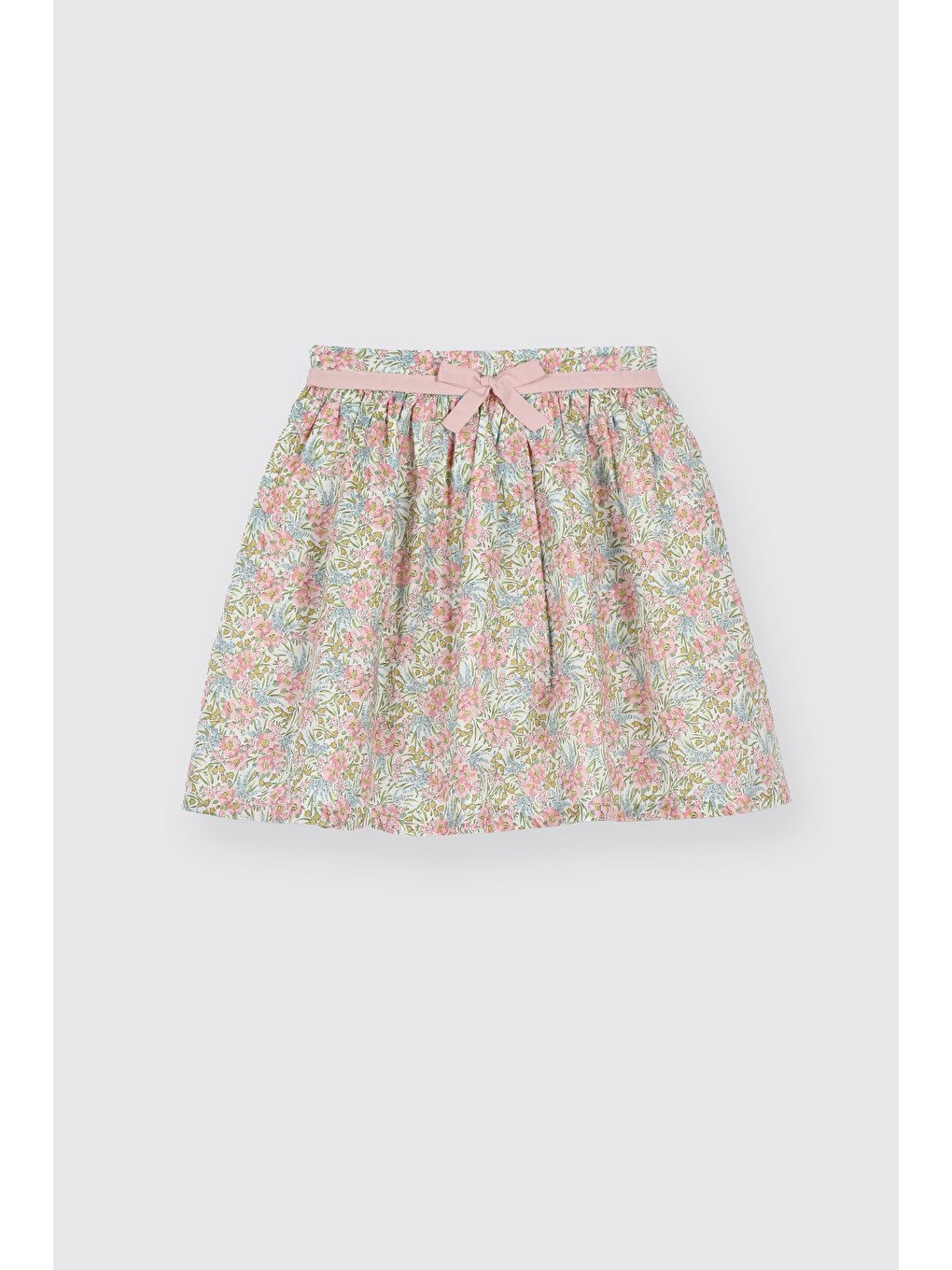 Pembe Liberty Kumaş Çiçek Desenli Kız Çocuk Etek