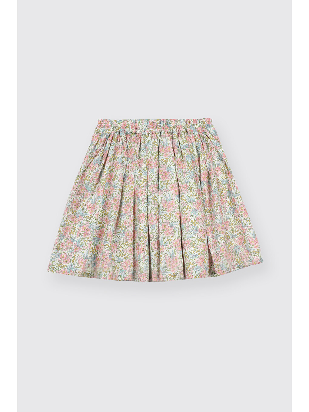 Pembe Liberty Kumaş Çiçek Desenli Kız Çocuk Etek-2