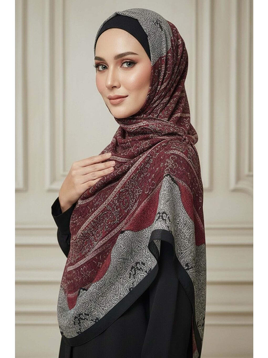 The Mystic Ethnica Serisi Pamuk Şal Bordo - 28110-BORDO-1