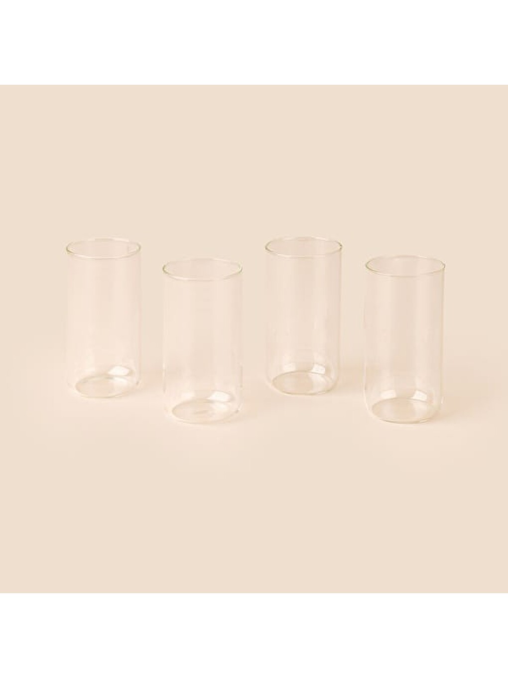 Renksiz 4'lü Cam Bardak - Şeffaf - 460 ml