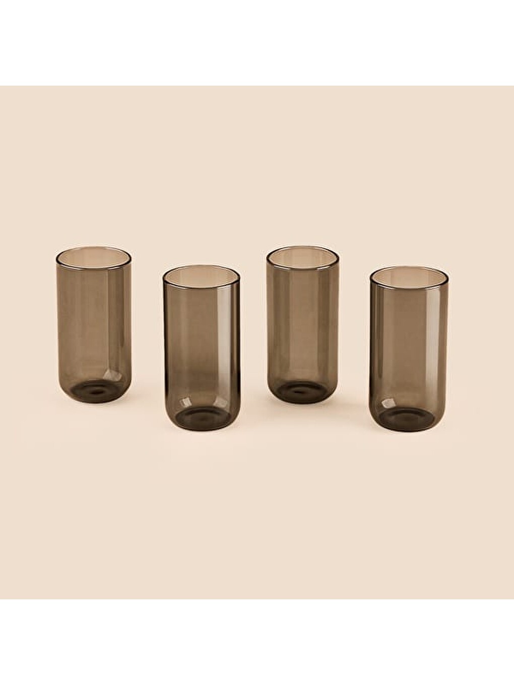 Karışık 4'lü Cam Bardak - Füme - 460 Ml