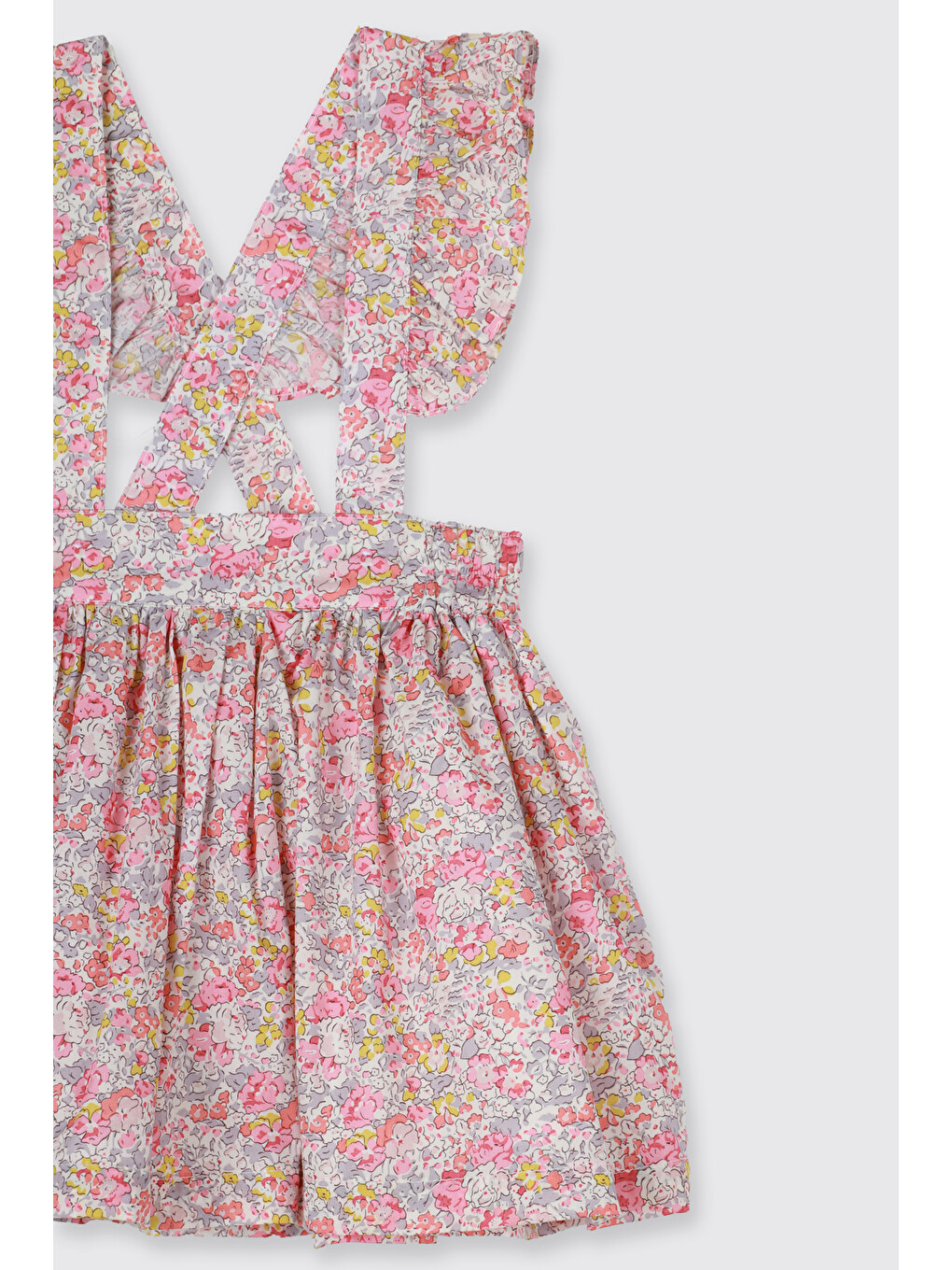Pembe Liberty Kumaş Çiçek Desenli Kız Çocuk Etek-1