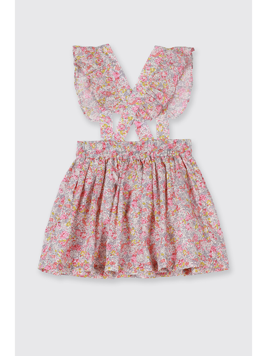 Pembe Liberty Kumaş Çiçek Desenli Kız Çocuk Etek-2