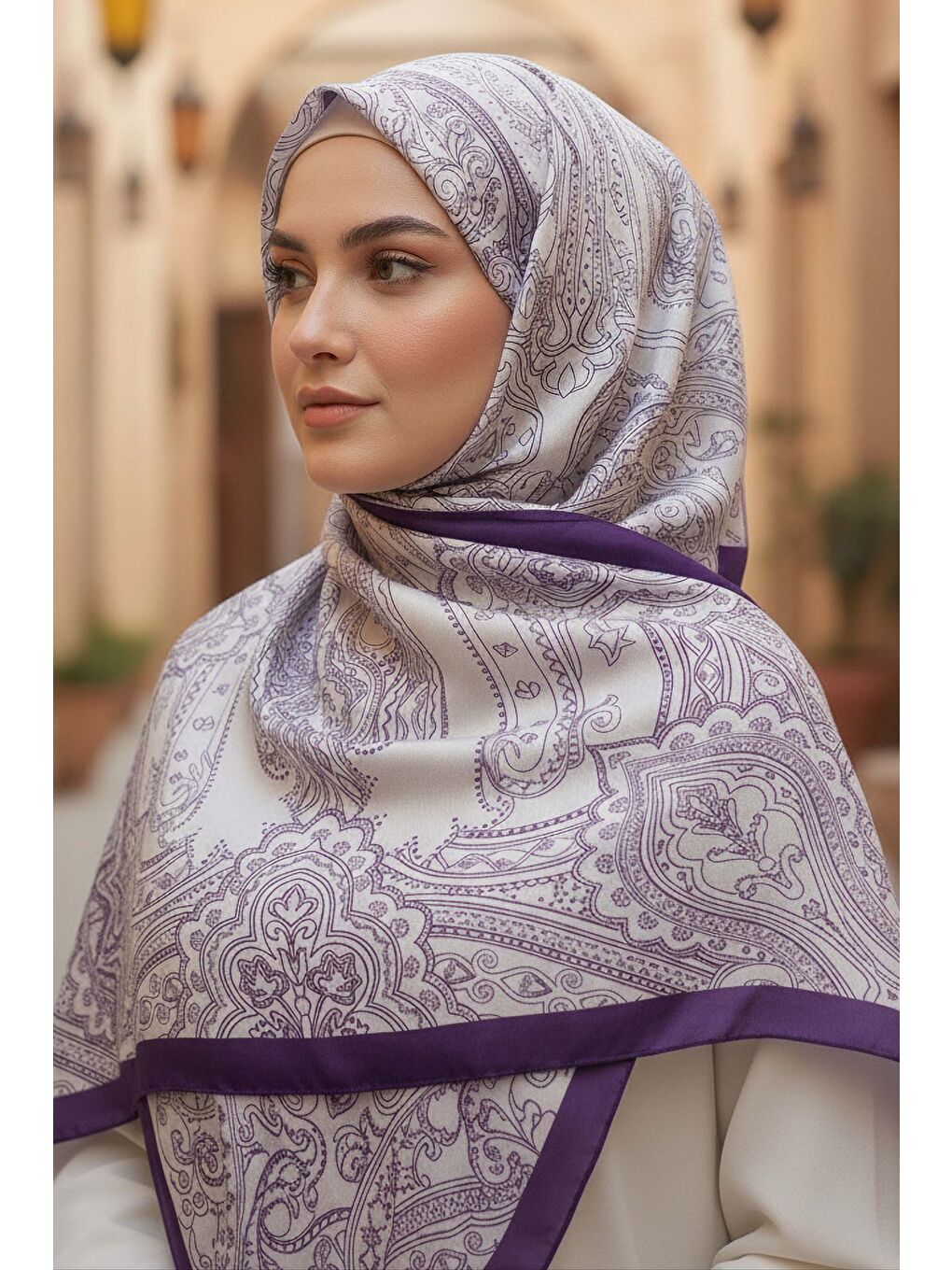 Otantic Ethnic Serisi Pamuk Şal Mor - 28109-MOR-1