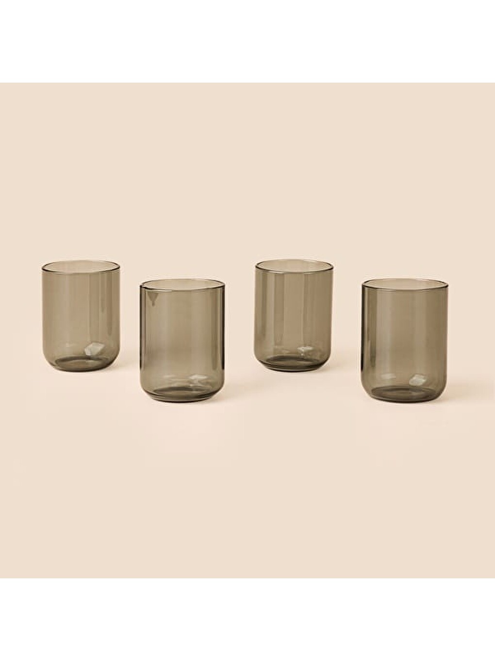 Karışık 4'lü Cam Bardak - Füme - 290 ml