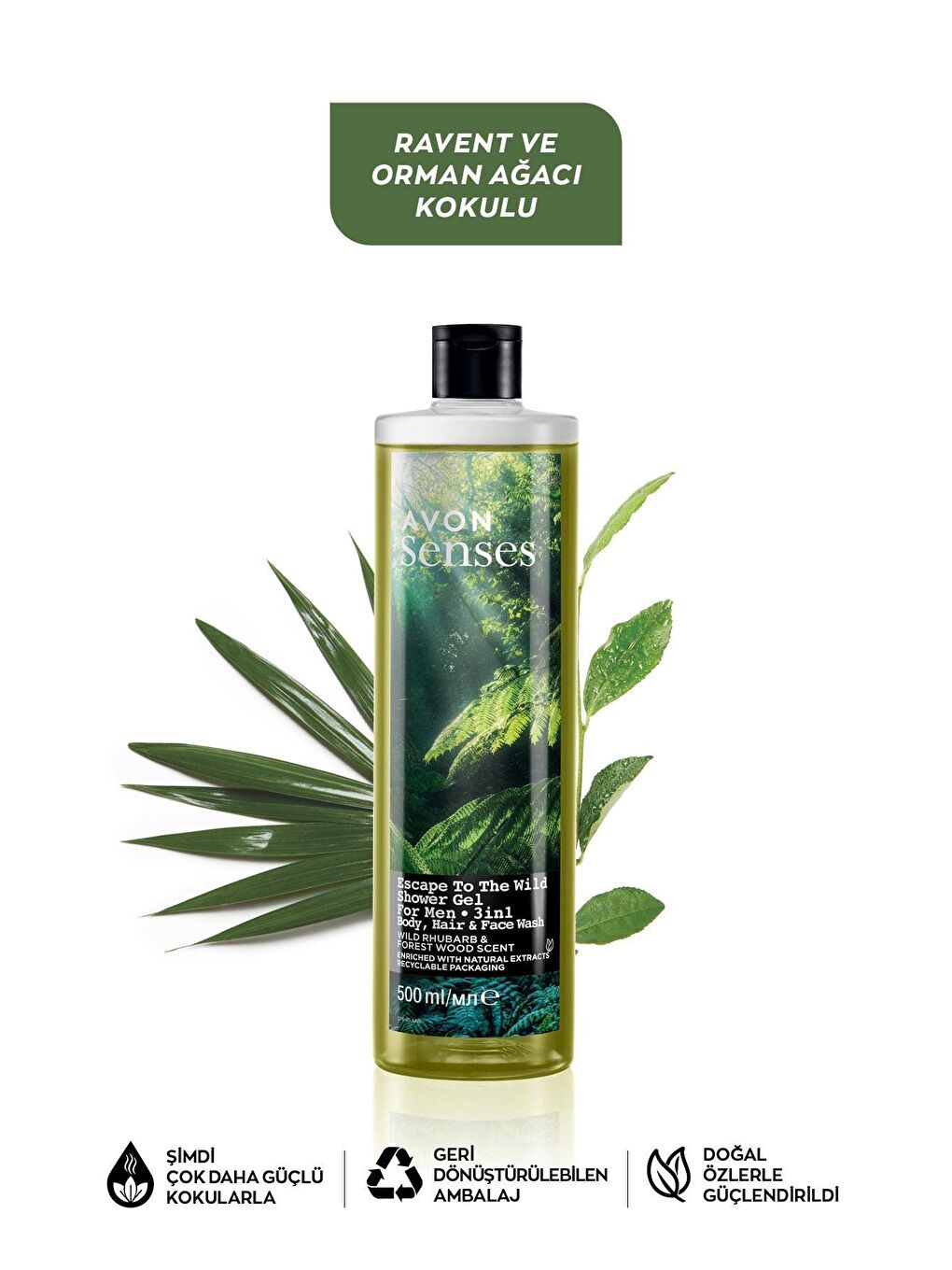 Senses Escape to the Wild Saç Vücut ve Yüz için Erkek Duş Jeli 500 Ml.-1