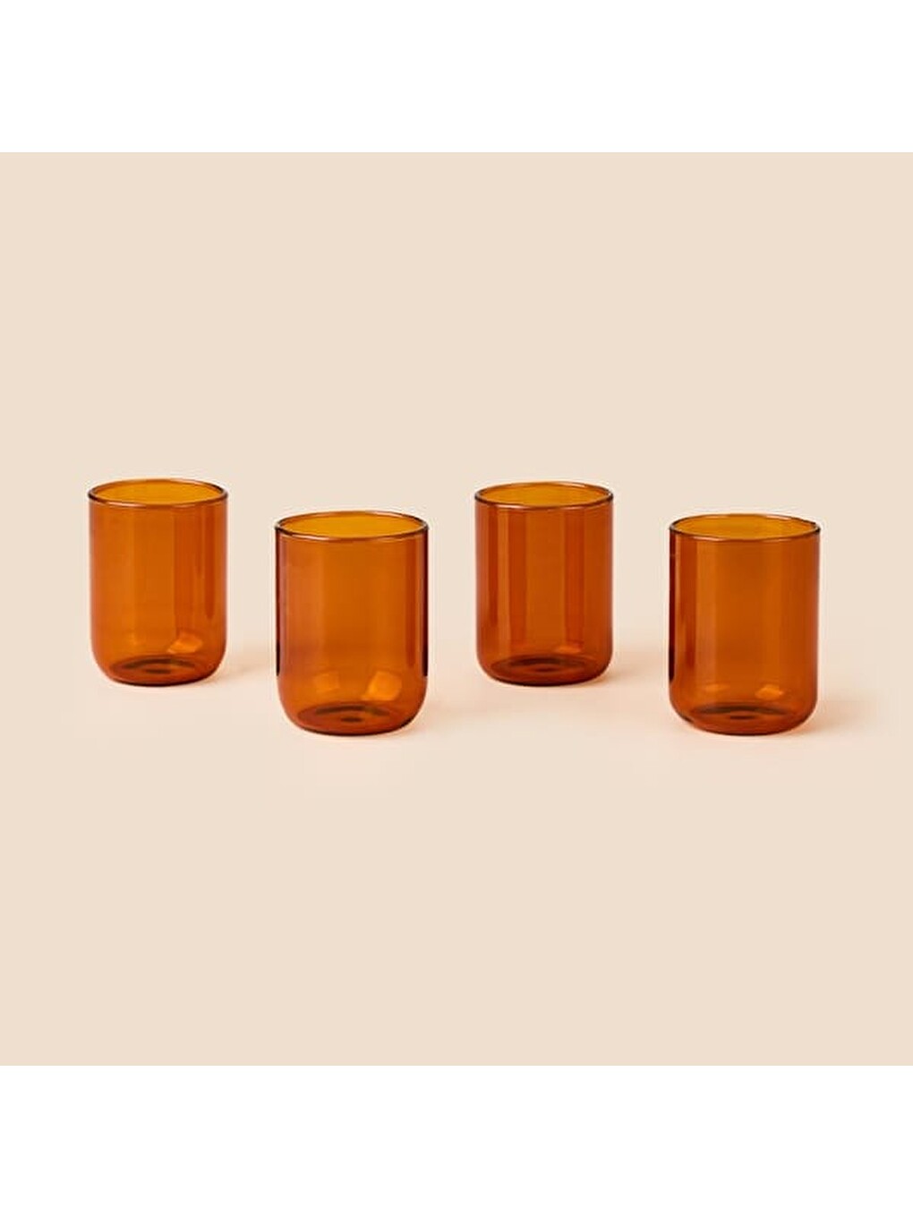 Sarı 4'lü Cam Bardak - Amber - 290 Ml