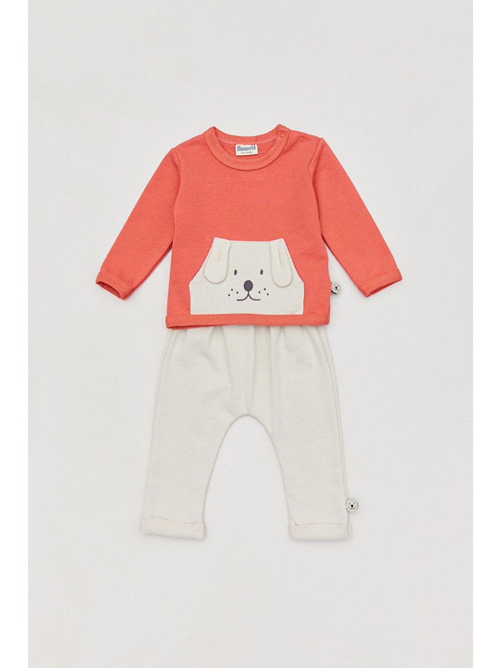 Mercan Baskılı Bisiklet Yaka Bebek Takım