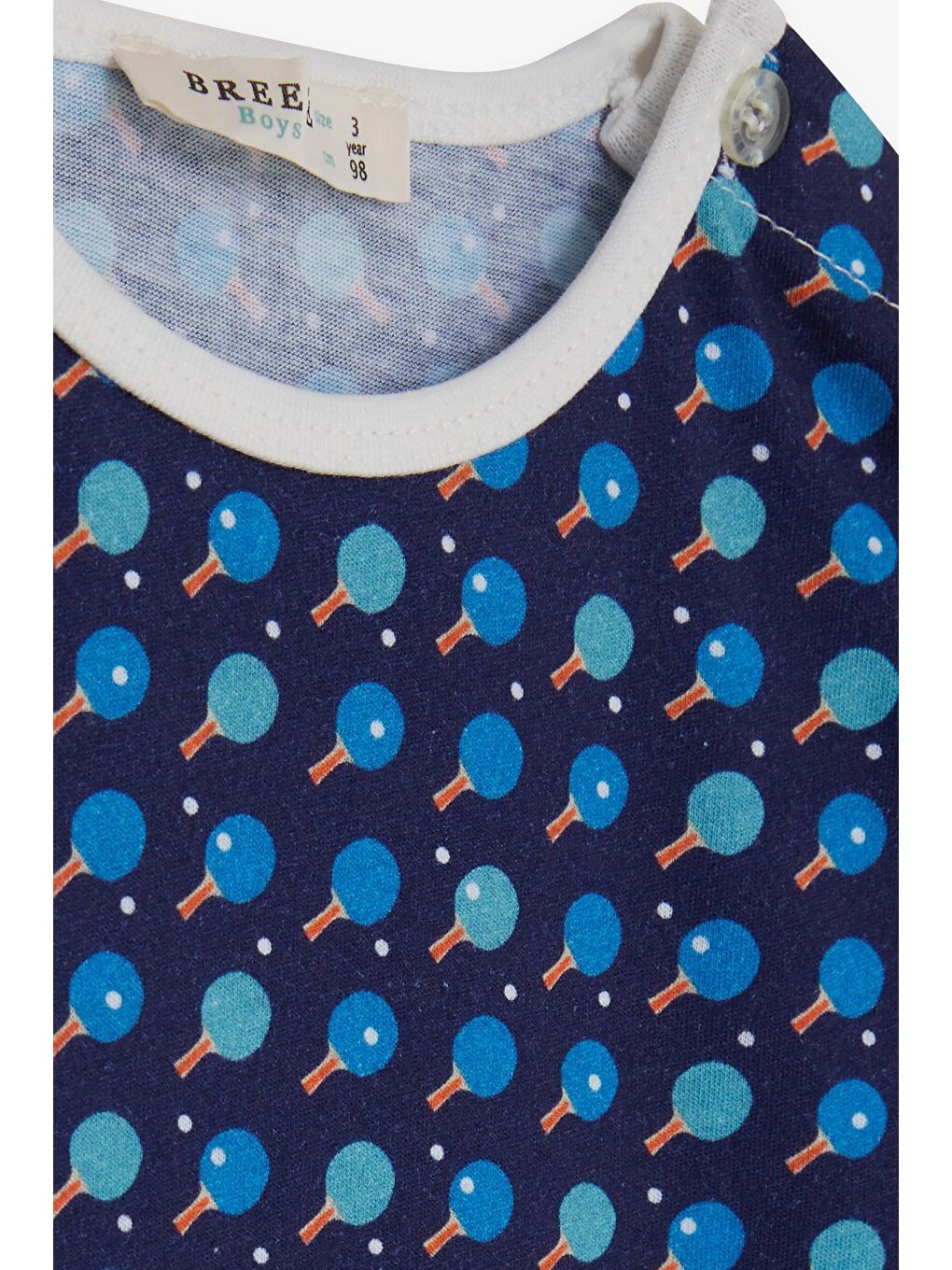 Erkek Bebek Pijama Takımı Raket Desenli Lacivert (9 Ay)-1