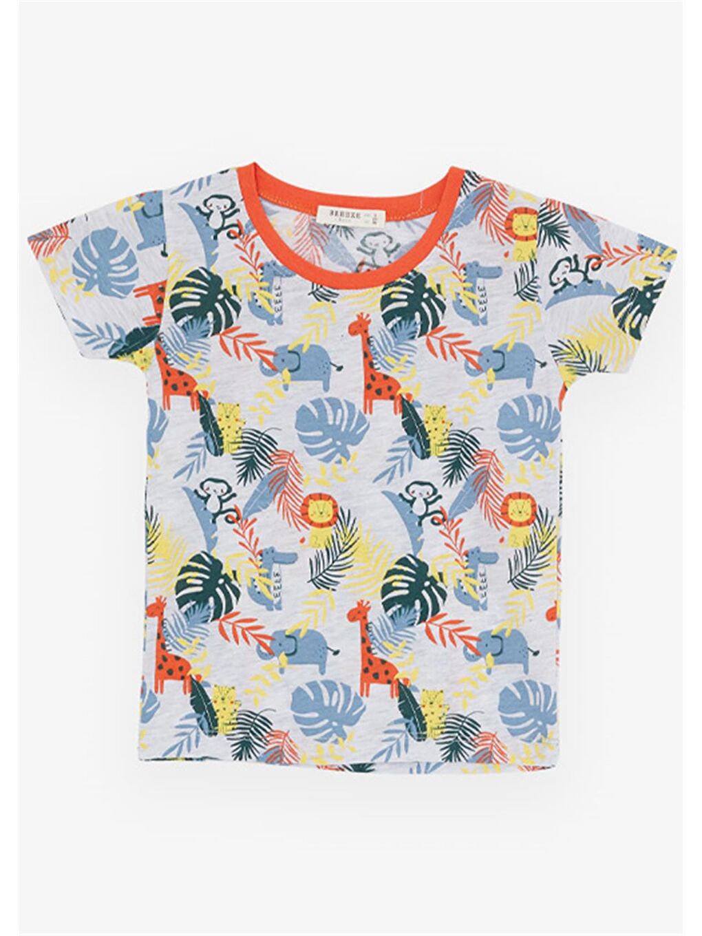 Erkek Bebek Pijama Takımı Orman Temalı Hayvancık Desenli Gri Melanj (9 Ay)-2