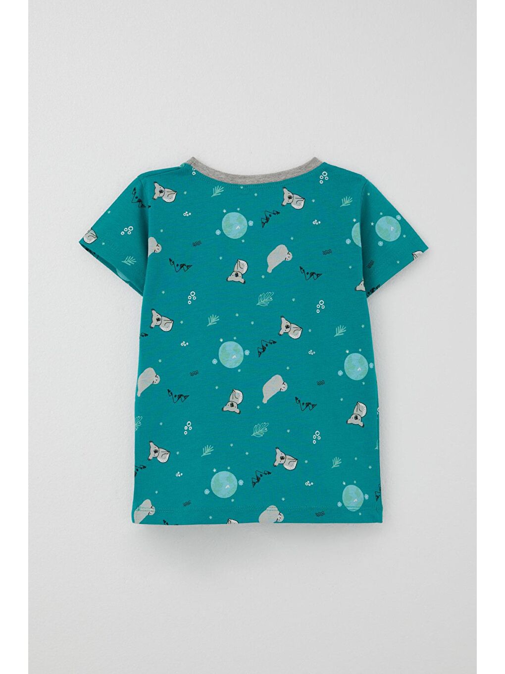 Erkek Bebek Şortlu Pijama Takımı Kuala Desenli Petrol Yeşili (9 Ay-3 Yaş)-2