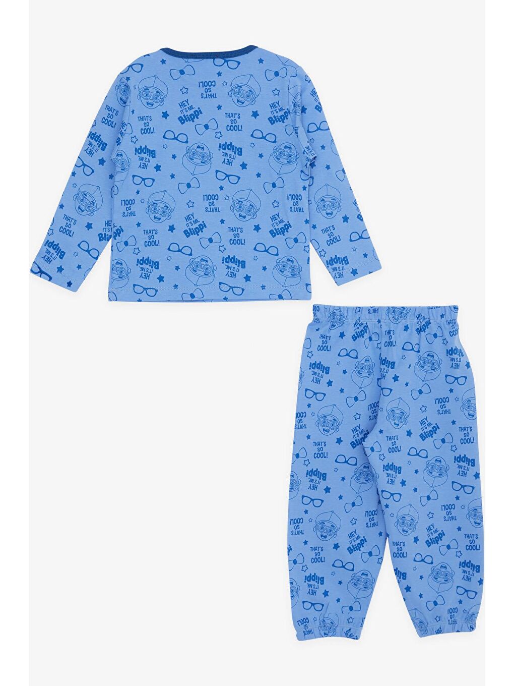 Erkek Bebek Pijama Takımı Havalı Çocuk Desenli Mavi (9 Ay-1.5 Yaş)-1