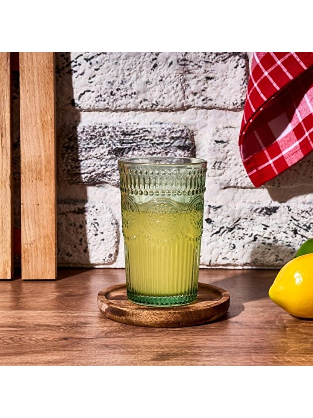 Tekli Meşrubat Ve Su Bardağı - Yeşil - 360 Ml