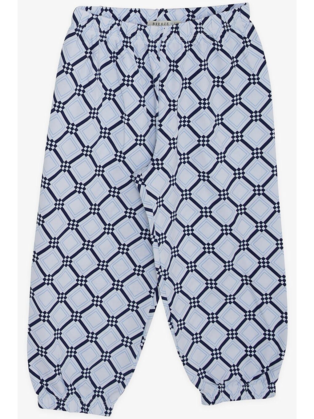 Erkek Bebek Pijama Takımı Kare Desenli Beyaz (9 Ay)-1